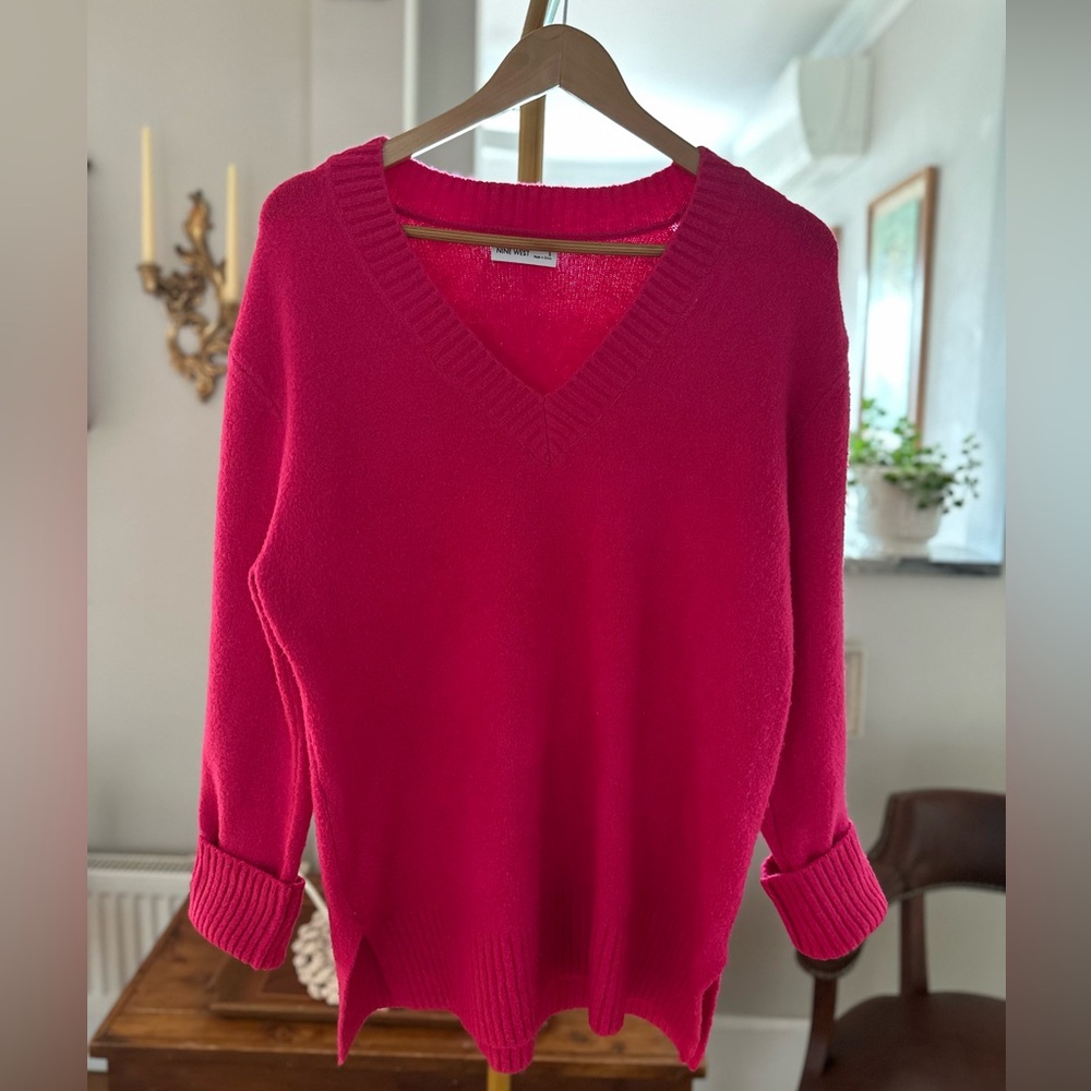 Nine West Women's V-Neck Sweater - Pink